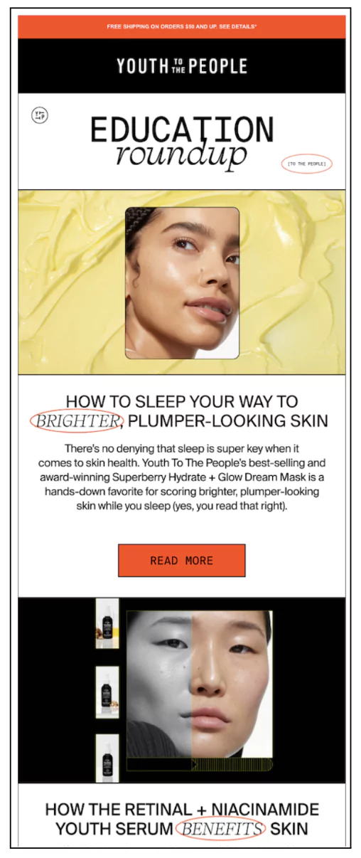 eCommerce newsletter example