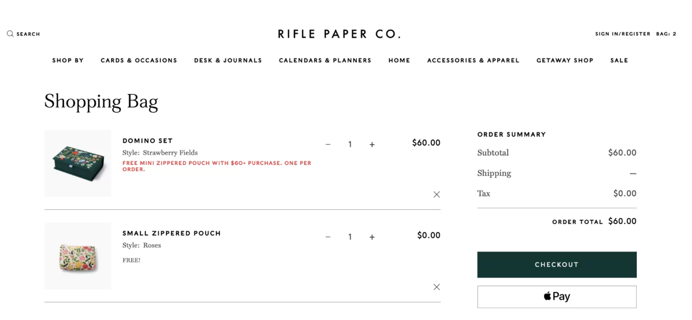 High res thumbnails on eCommerce cart page