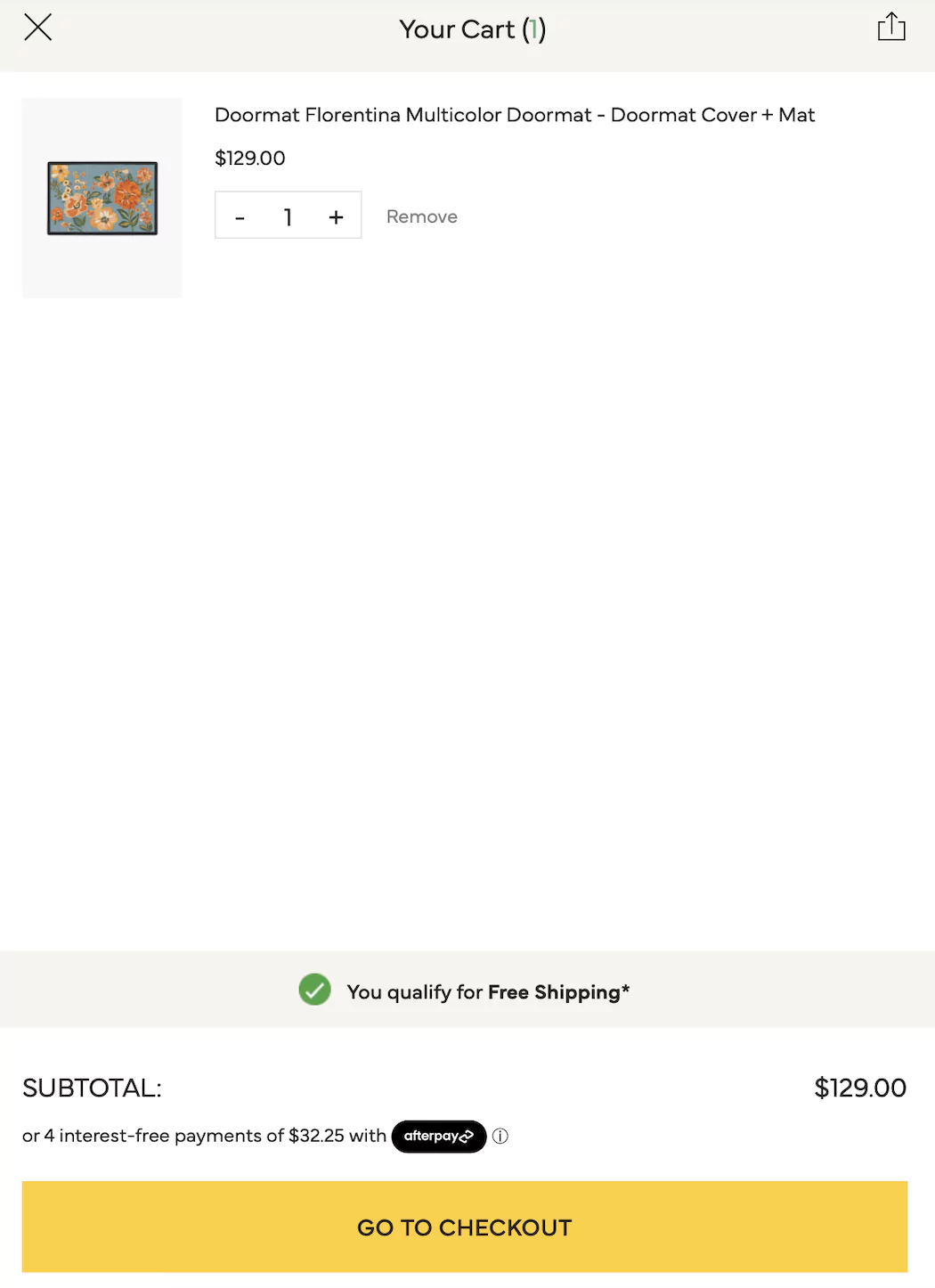 eCommerce cart page