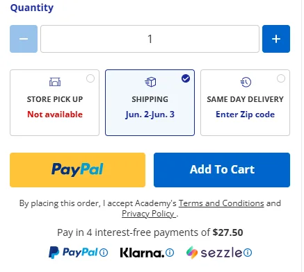 Same day shipping is critical for sports goods stores to increase conversions