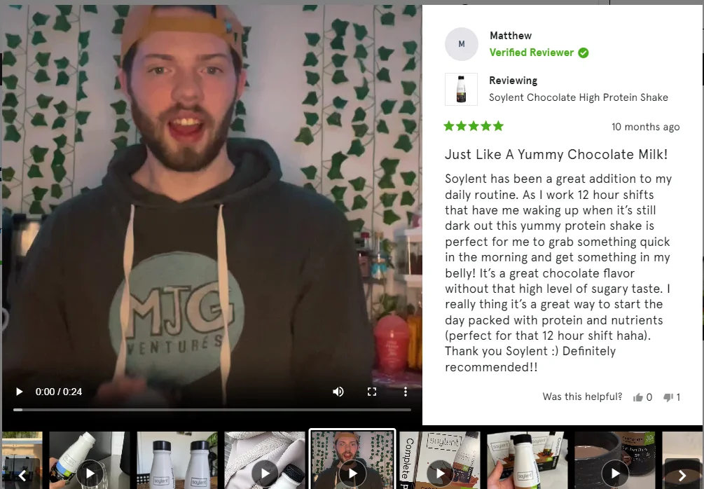 Image of a person in an UGC video, which helps increase conversions