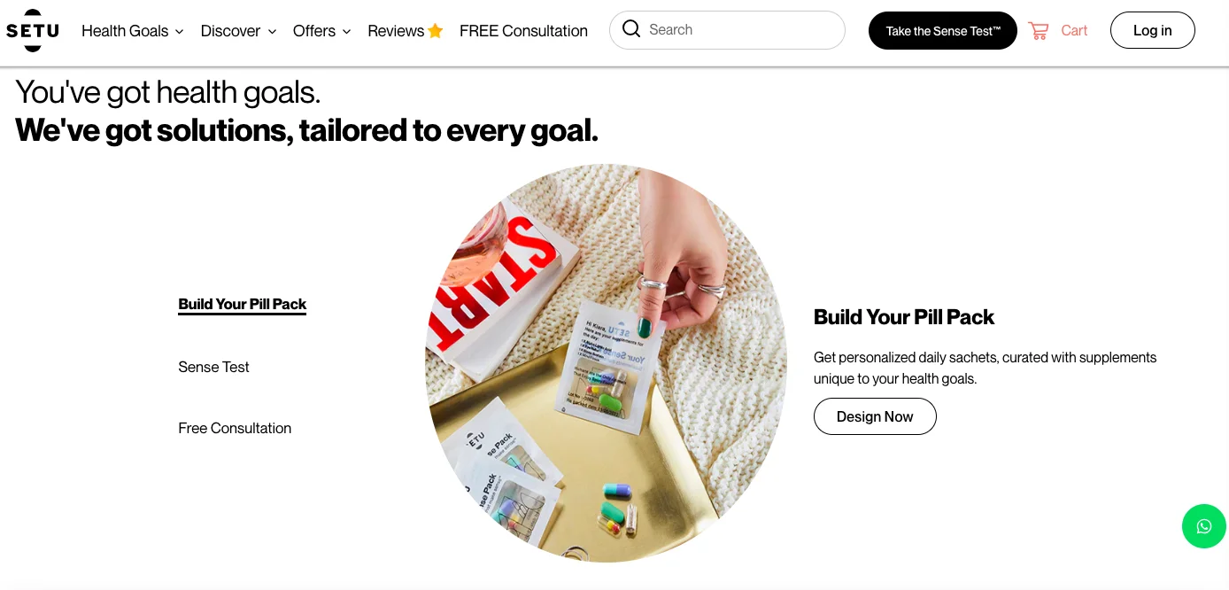 Setu Nutrition build your bundle example