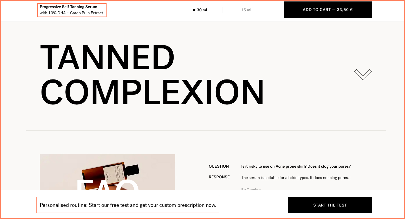 Typology maintains crisp microcopy on their sticky banners