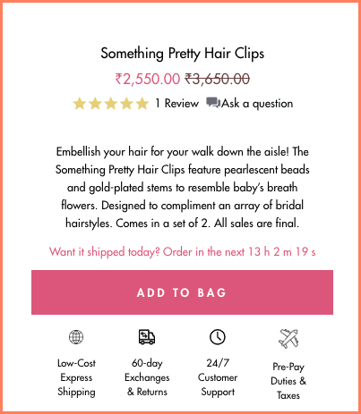 Luxy Hair brings out brand advantages through microcopy right under the primary CTA