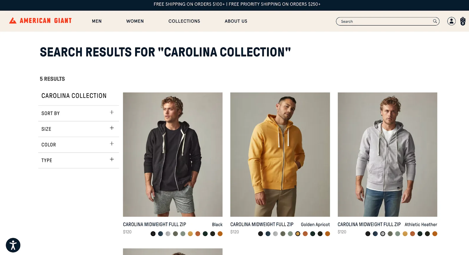 American Giant name a product collection using America as inspiration
