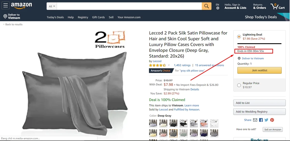 countdown timer example eCommerce