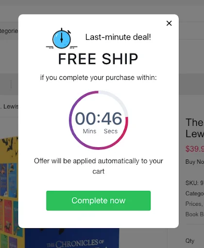 timed free shipping threshold