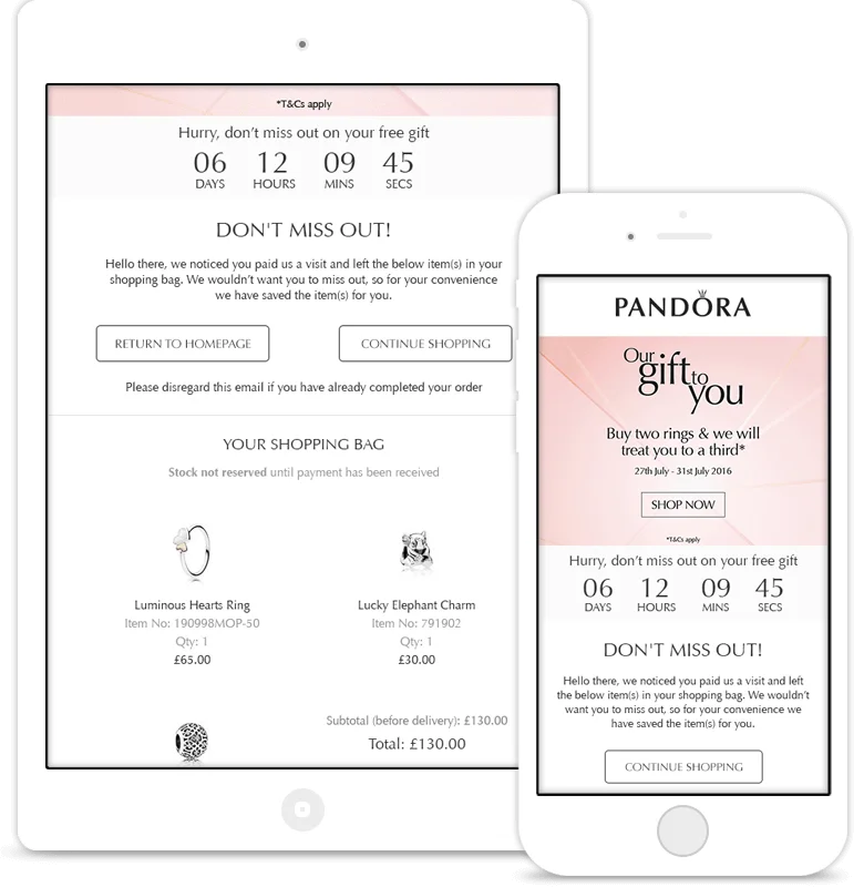 Winback email offer countdown example