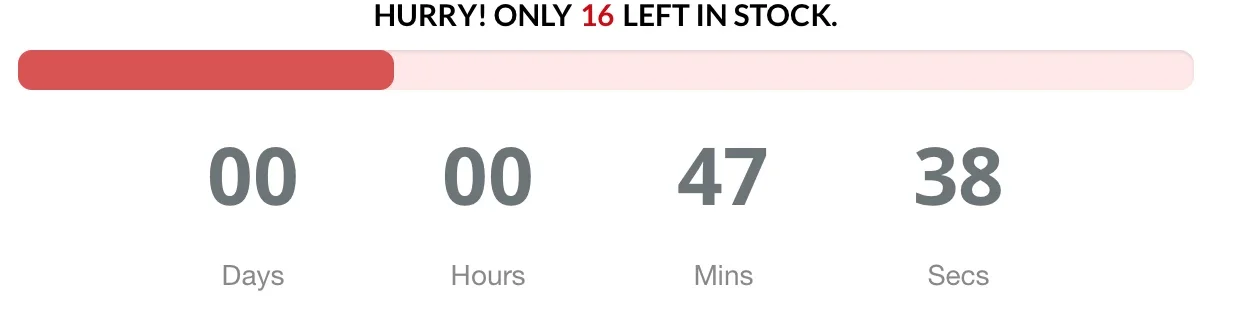 Progress bar with countdown timer