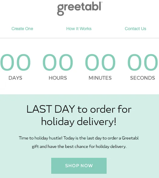 countdown timer example with no time left