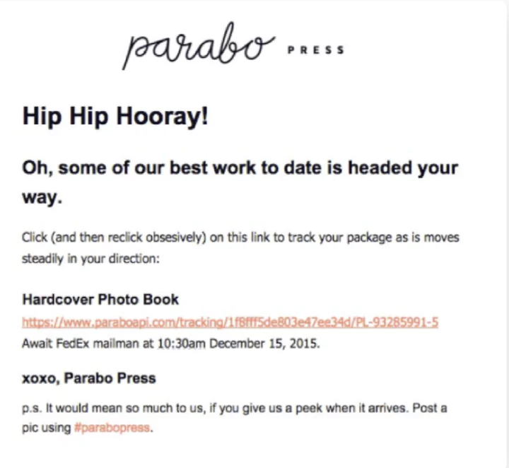Post-purchase email