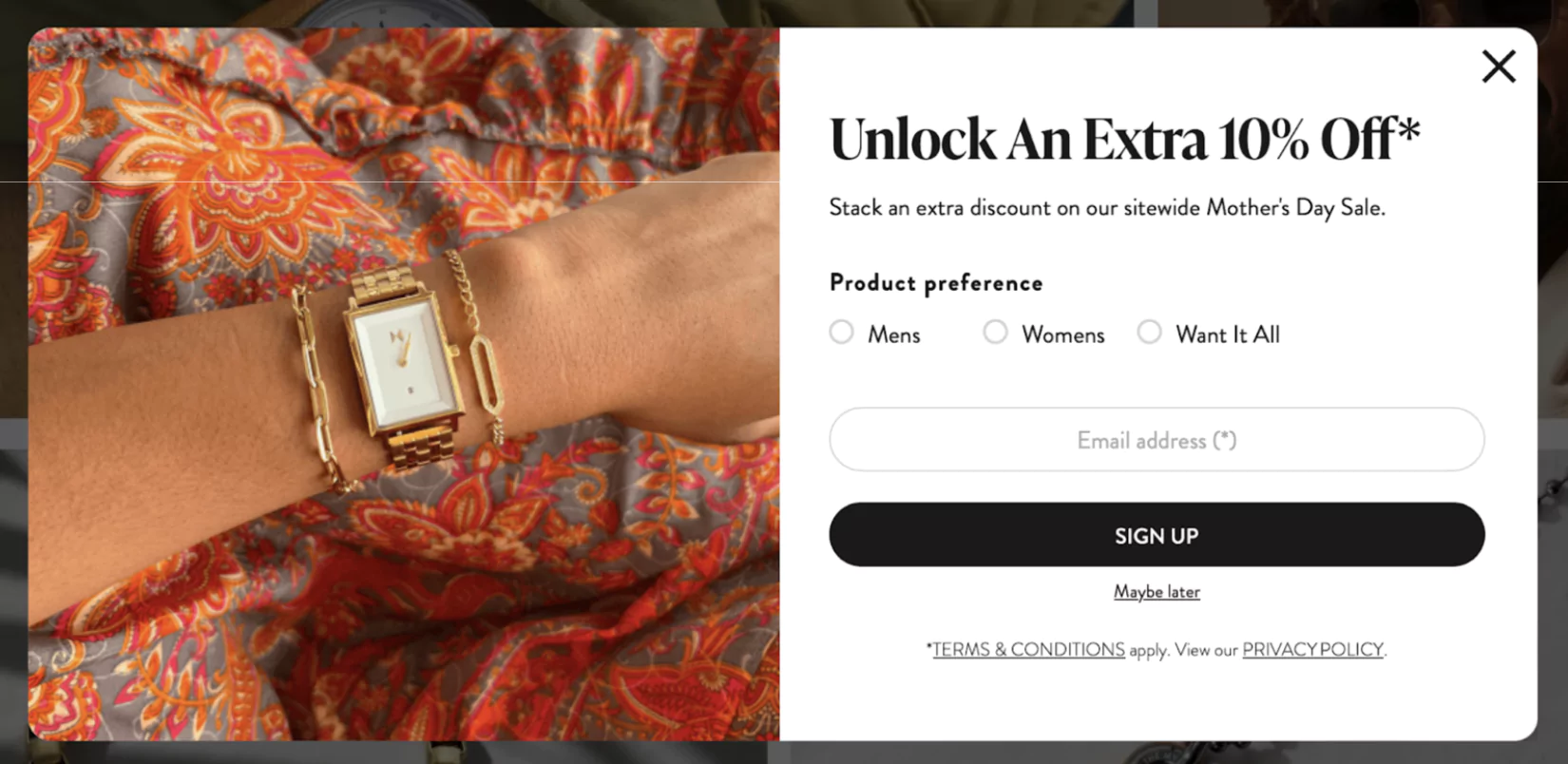 Popups for marketing for ecommerce websites