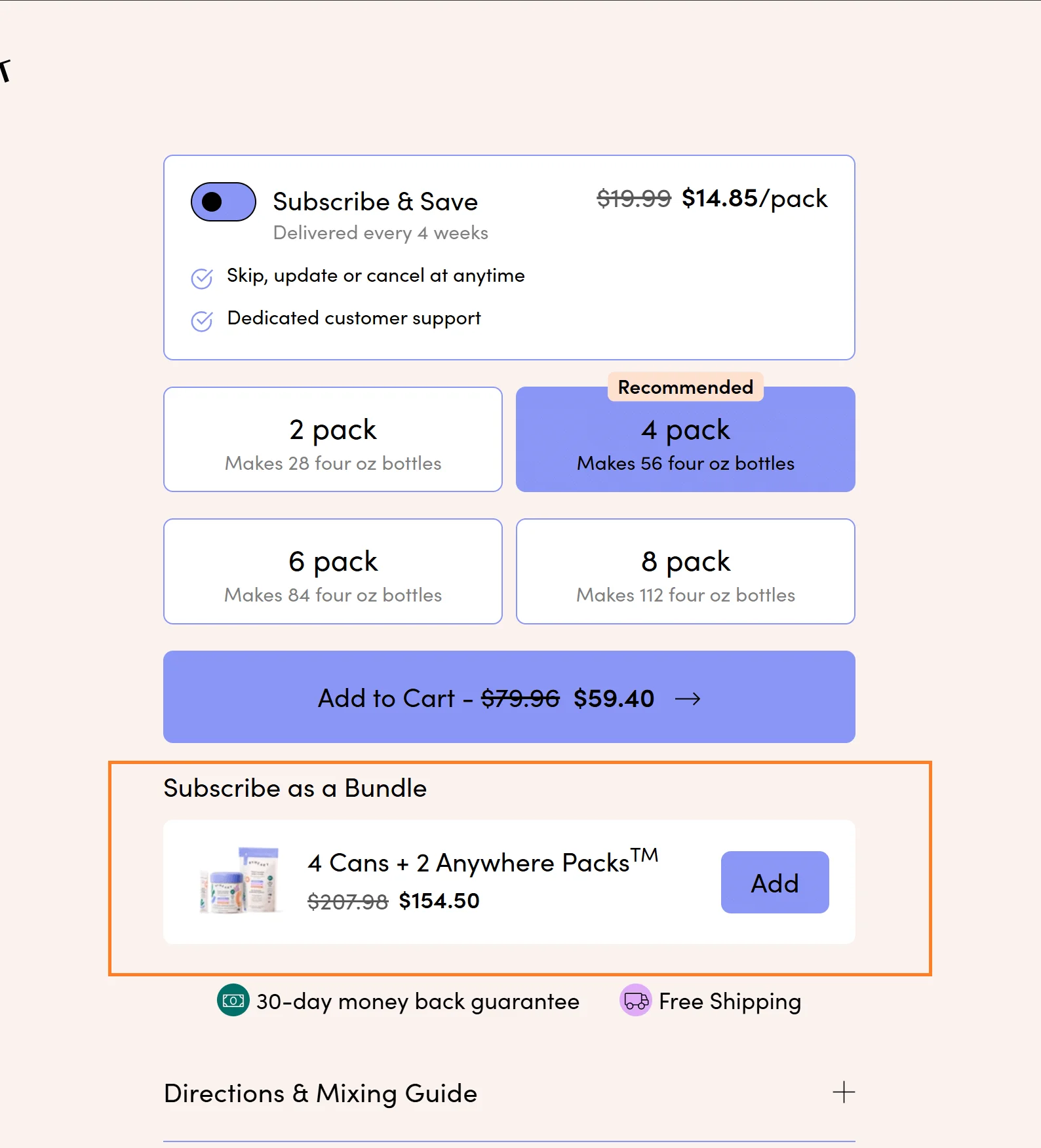 By Heart subscription bundles cross-sell that converts one-time bundles into recurring purchases.