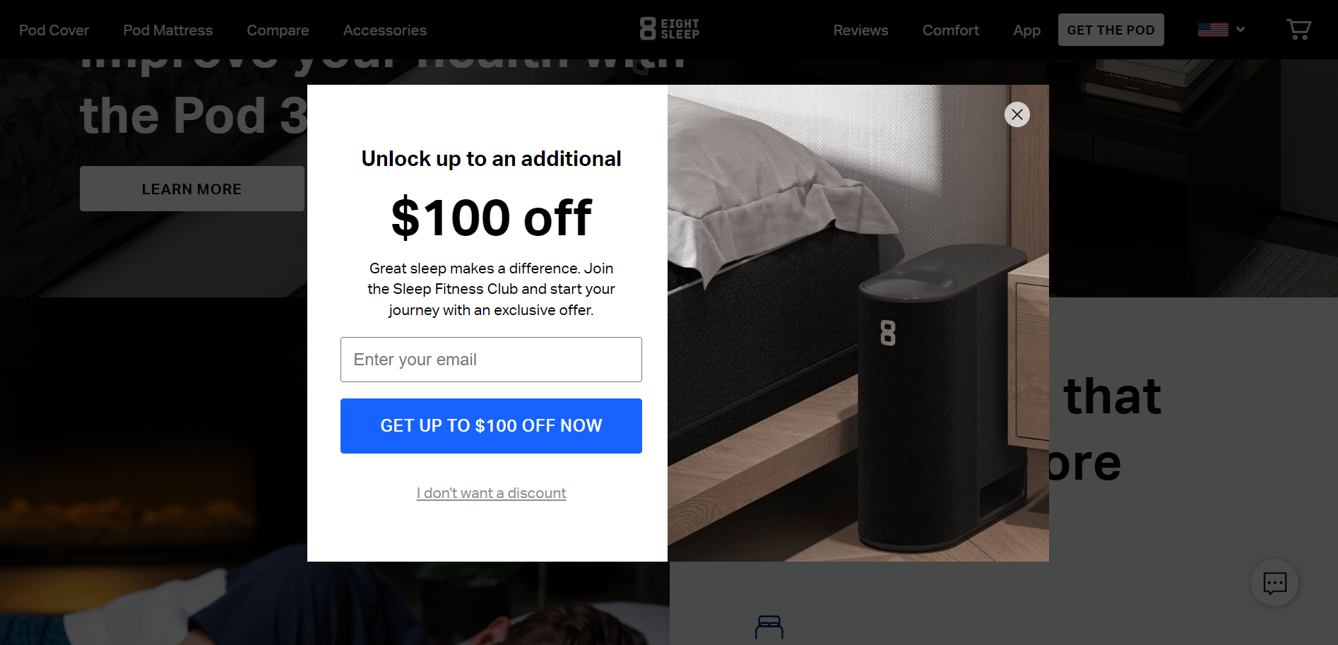 Exclusive experience cart abandonment popup