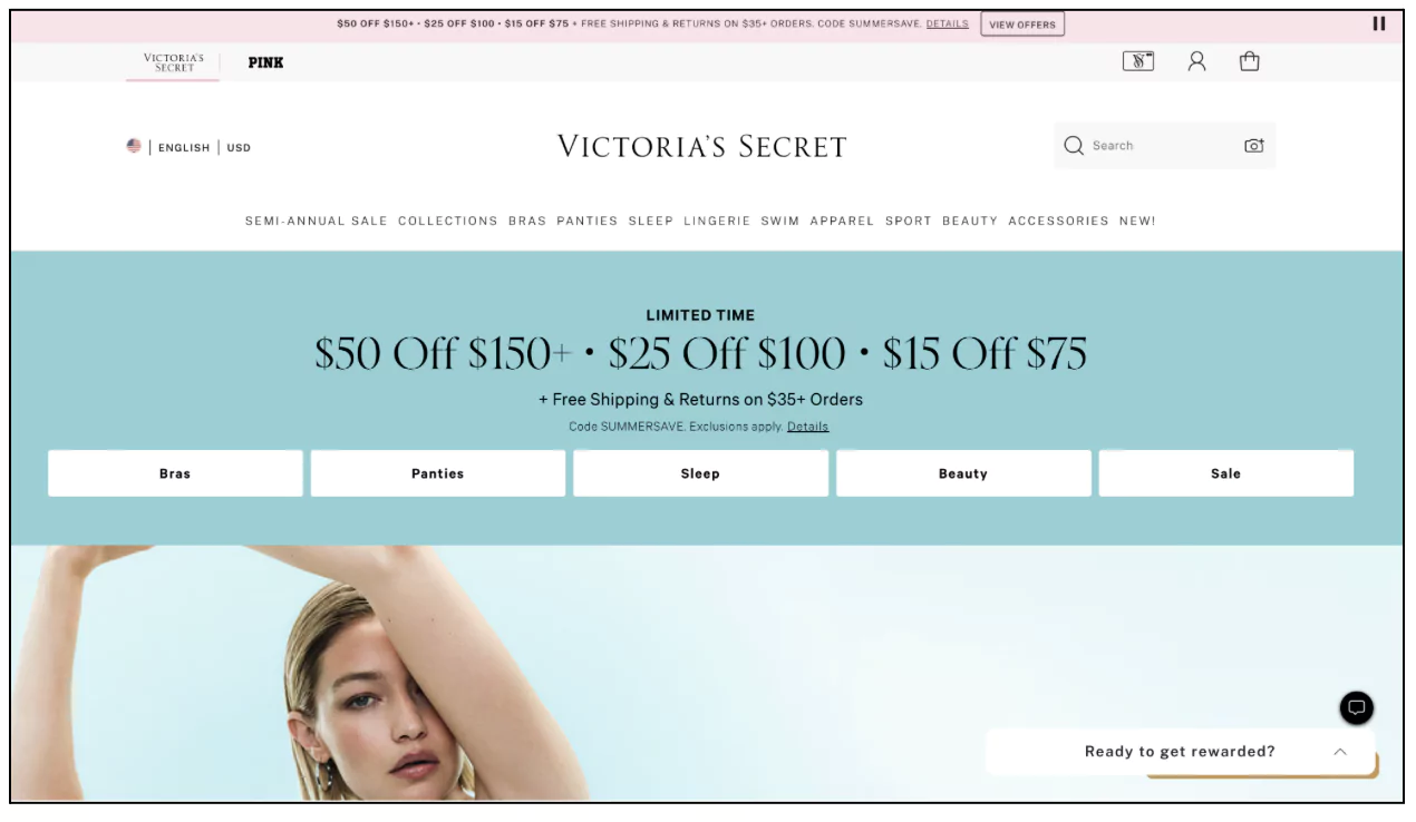 Clearance sale eCommerce example