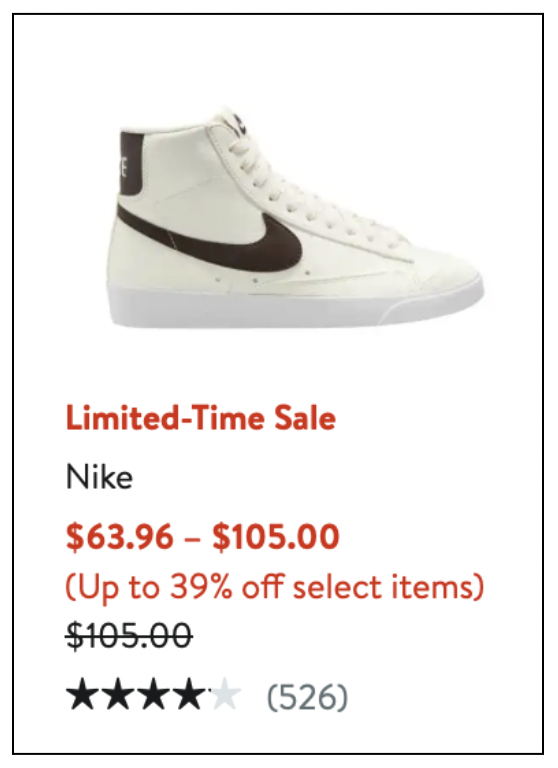 highlighting savings on category pages
