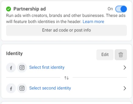 eCommerce Facebook partnership ads