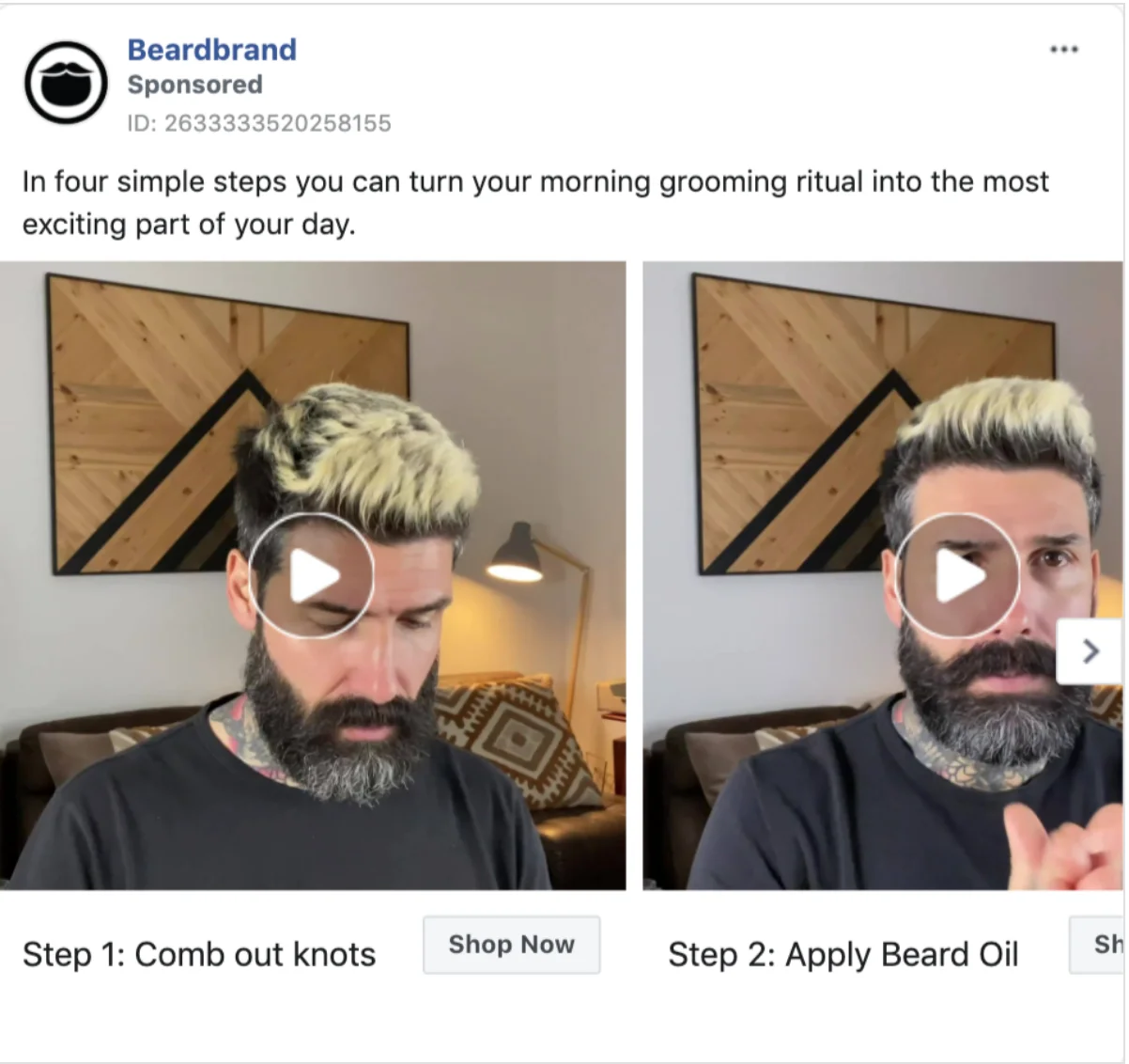 Educational eCommerce Facebook ad example