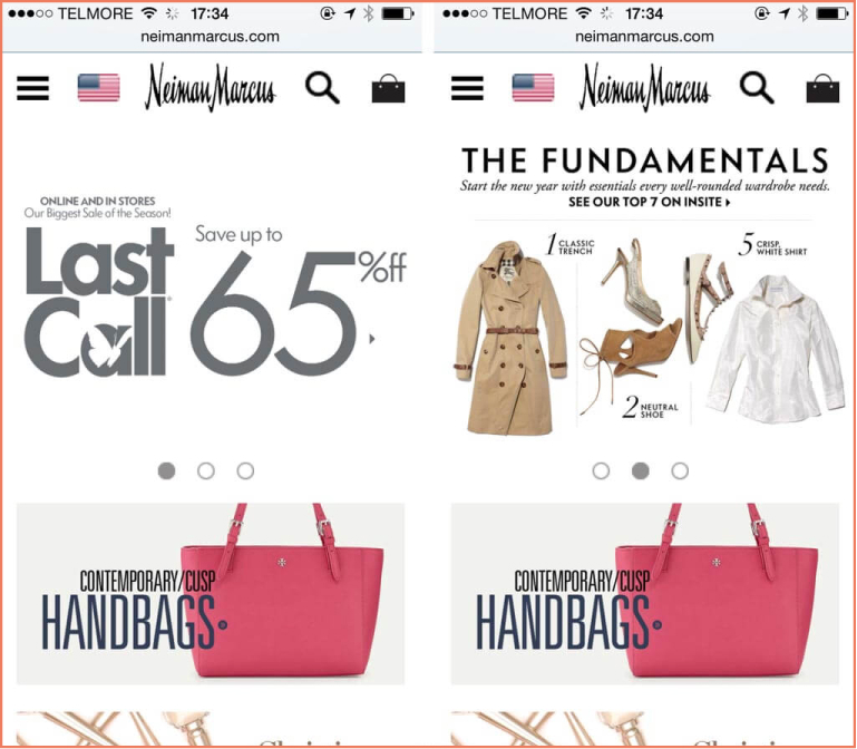 neiman marcus mobile responsiveness