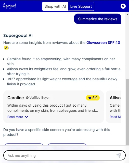 Supergoop merging the AI element with customer-generated content