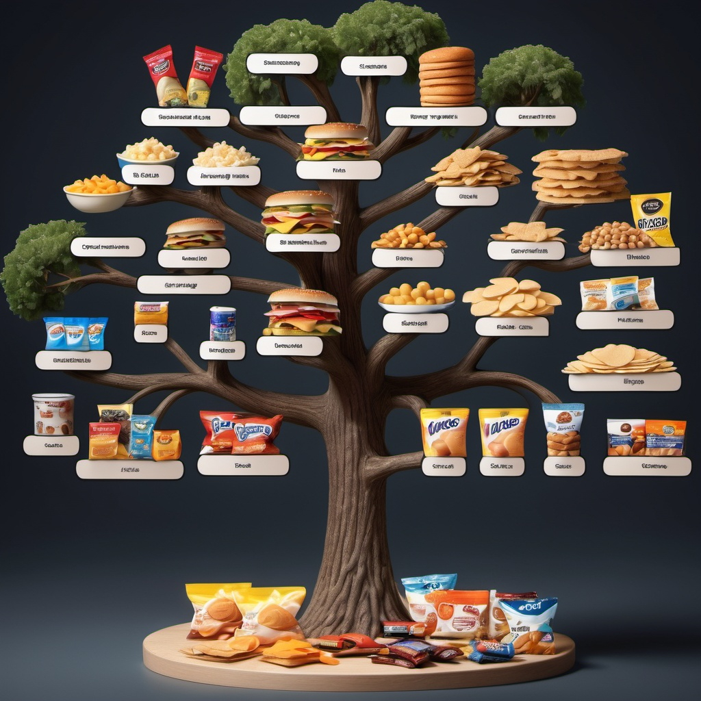 an AI generated image of a product categorization tree