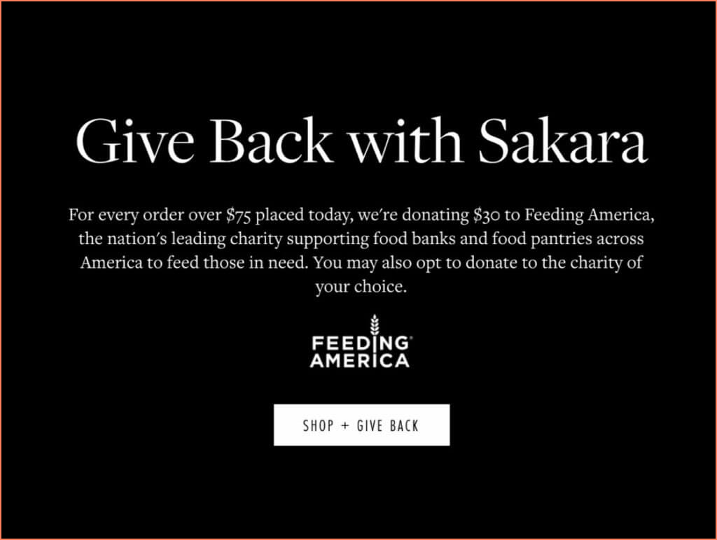 Sakara Thanksgiving Donation Campaign