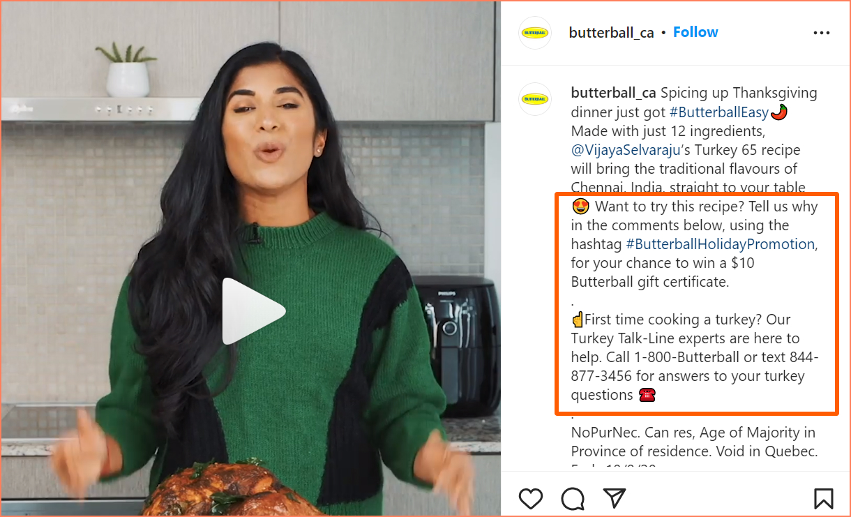 Butterball Canada Thanksgiving Turkey dinner contest
