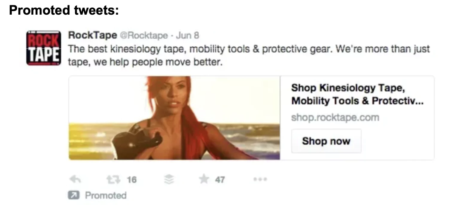 promoted tweet of an eCommerce website