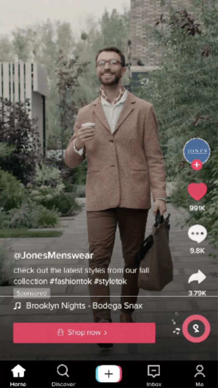tiktok ad of an eCommerce website