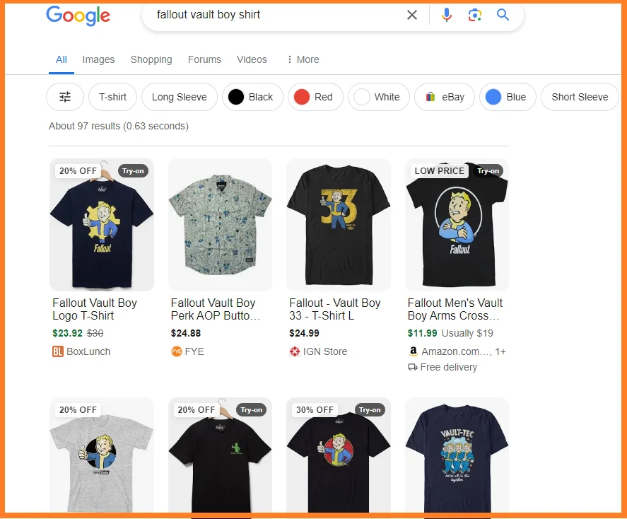 Search engine product listings from Google Merchant Center