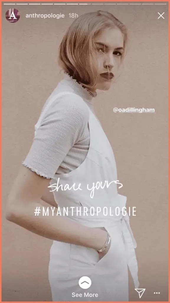 Anthropologie story marketing campaign to grow traffic to their store
