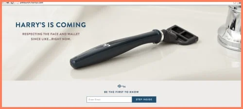 Microsite to drive traffic to Harry's store