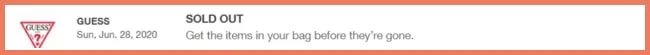 reminder email to drive traffic to key product pages which will be out of stock soon