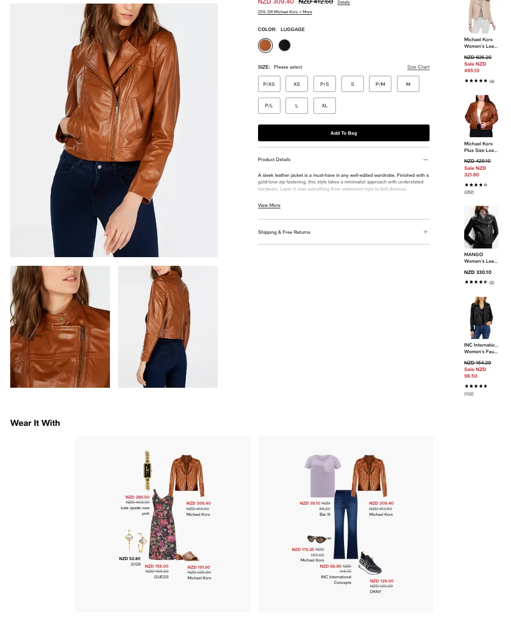 Personalized upsells and cross sells to help with internal linking and increase average session duration