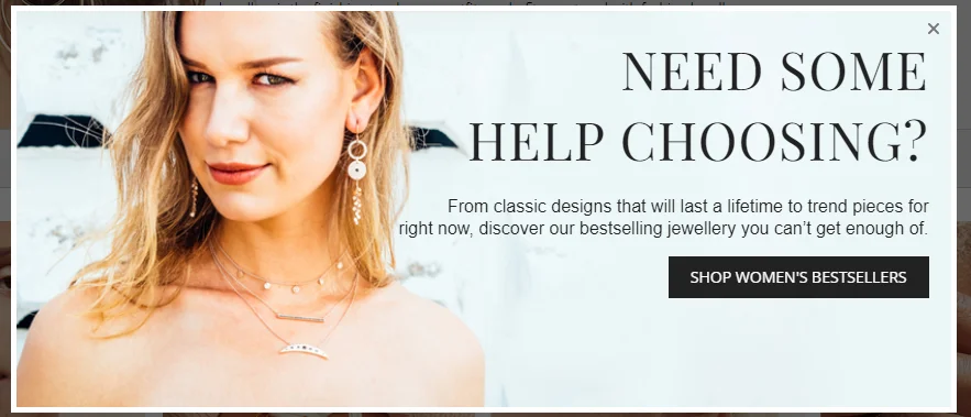 Exit intent pop up to increase time spent on page for eCommerce websites