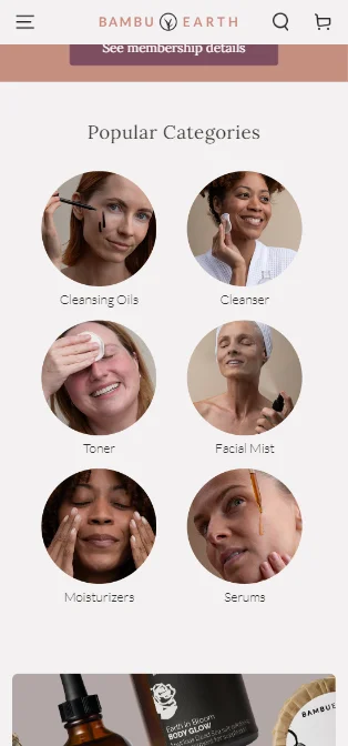 Easy mobile browsing for beauty purchases