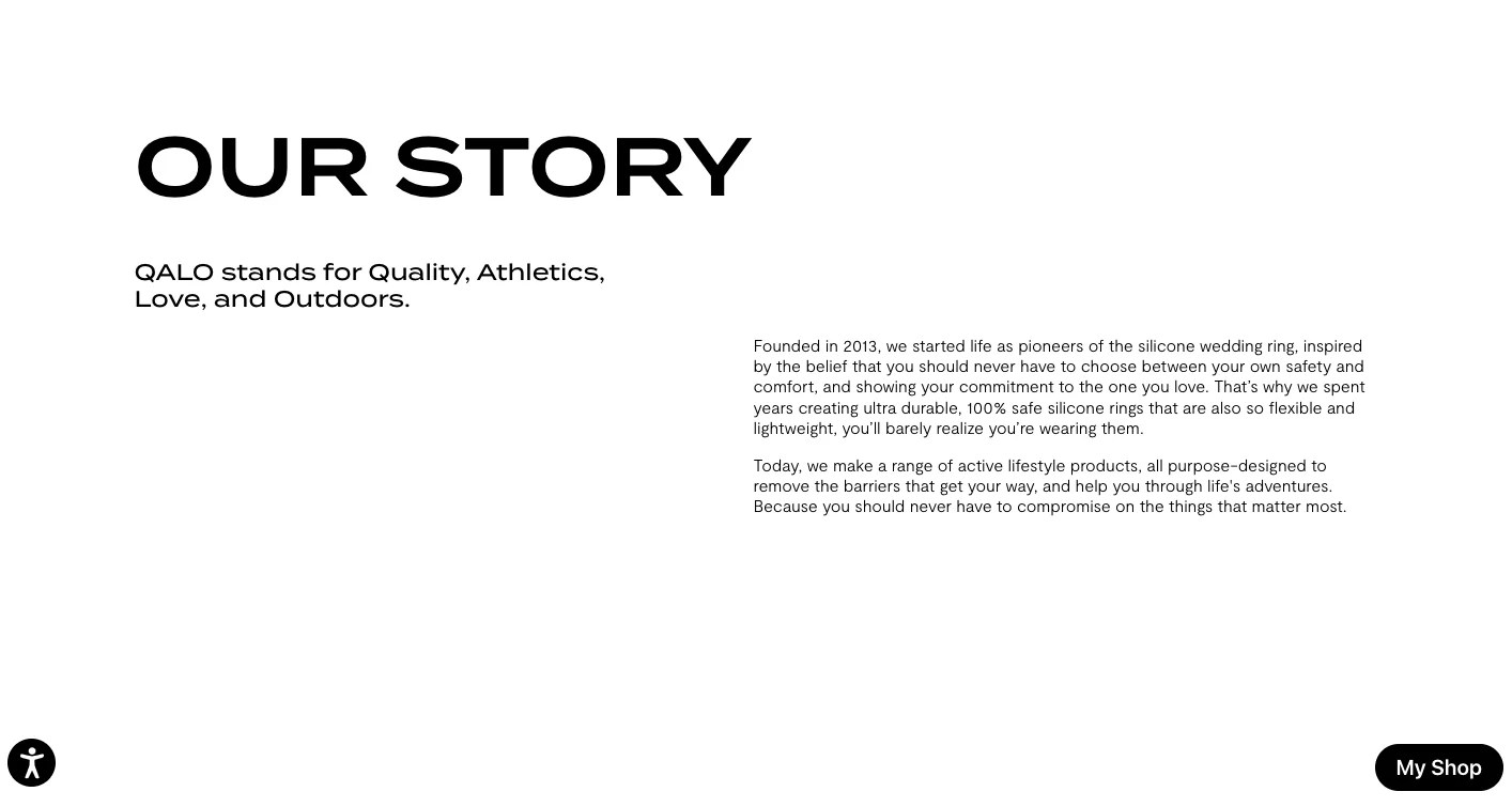 Qalo highlights their brand story to support their jewelry marketing campaigns