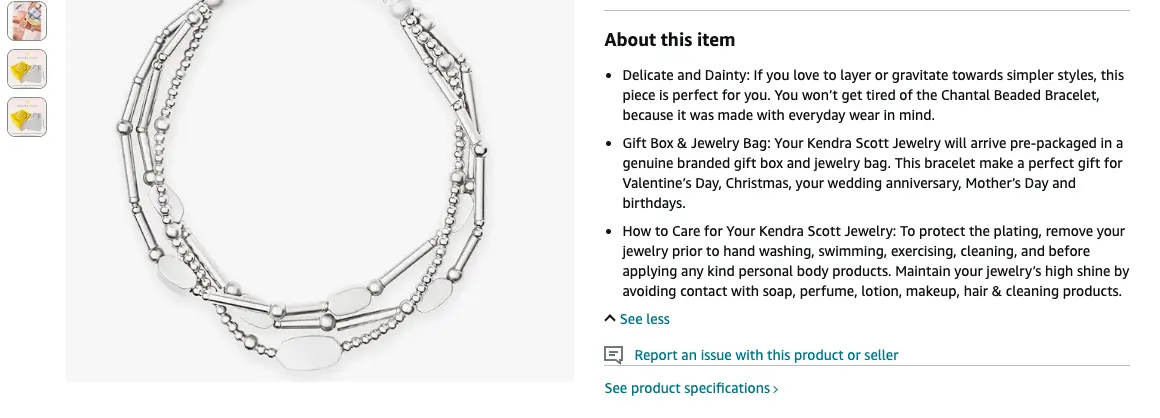 Jewelry marketing on Amazon needs valuable product content