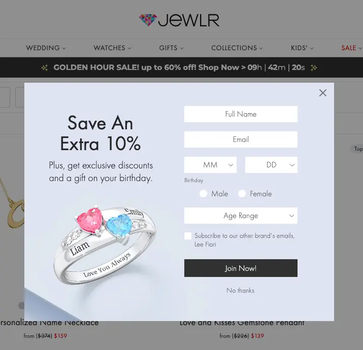 Jewlr jewelry marketing pop-up