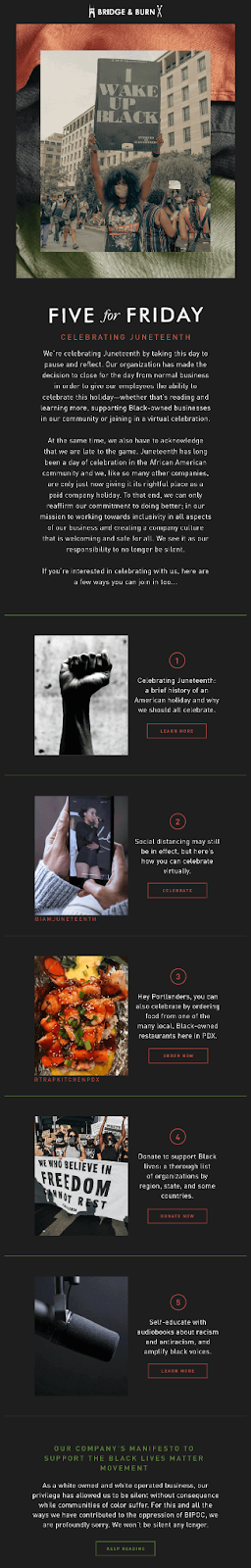 juneteenth email examples