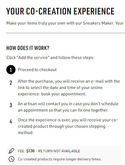 Image of Golden Goose offering a Co-Creation experience