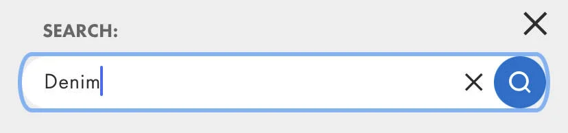 ASOS mobile UX design highlights the search button when a shopper starts typing