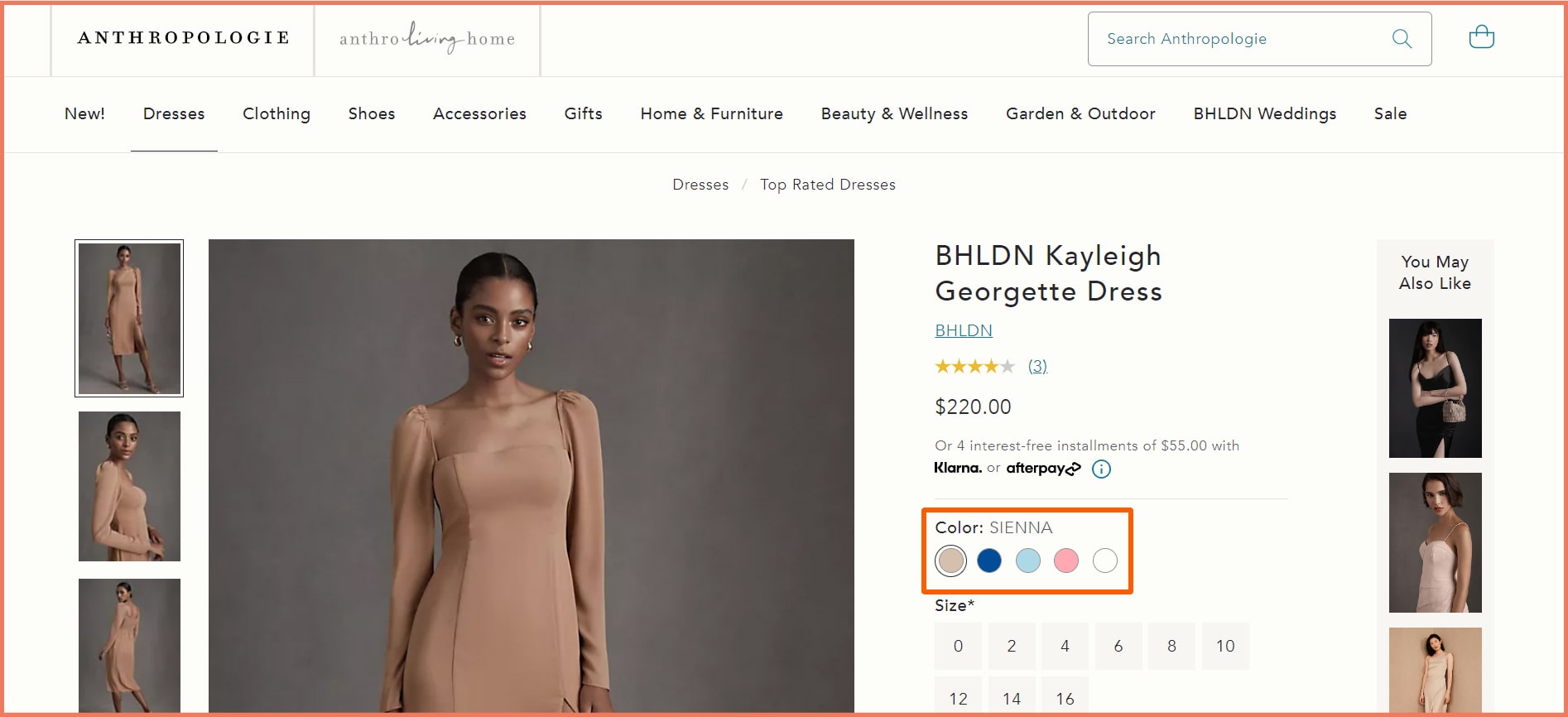 Color swatch as a visual cue