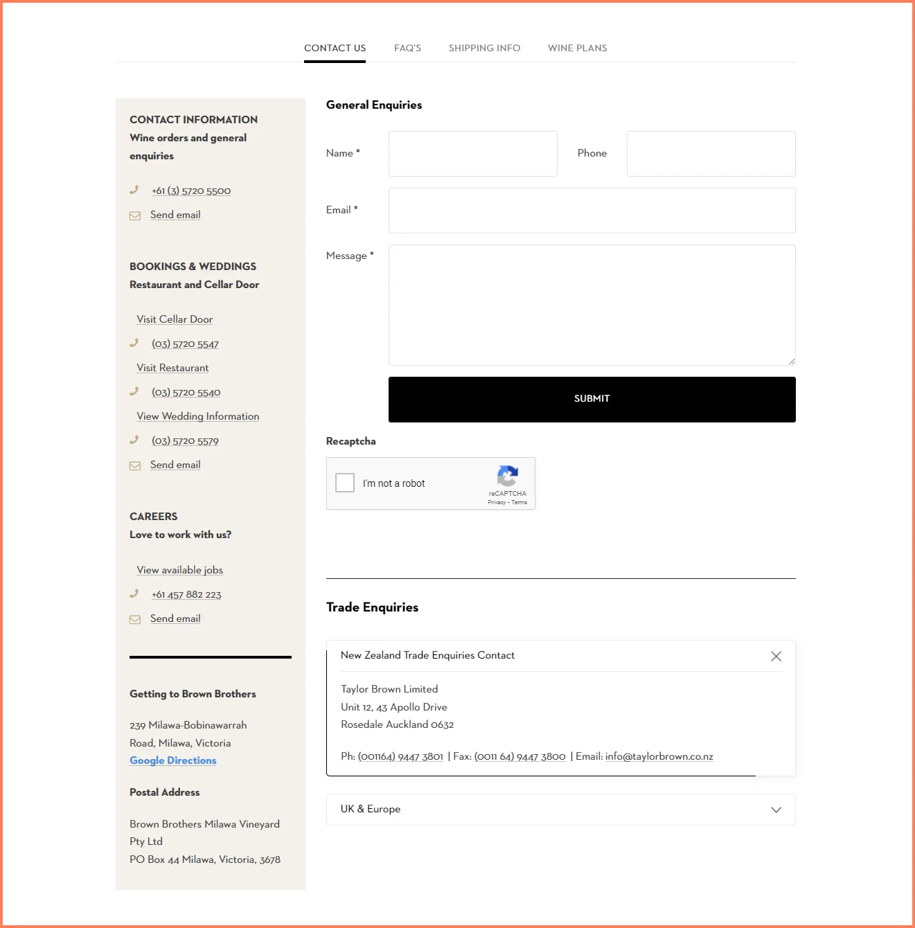 Brown Brothers optimized WooCommerce product page example