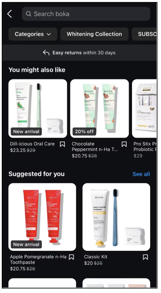 Shop tab for shopping on Instagram