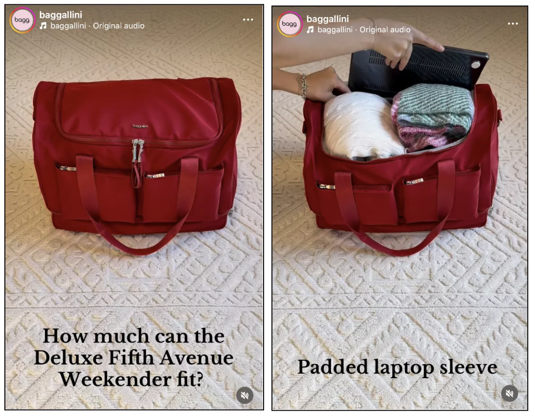 Instagram visual storytelling example for eCommerce stores