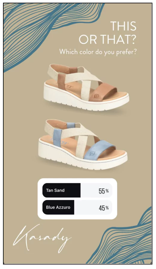 Polls to increase engagement for eCommerce Instagram account