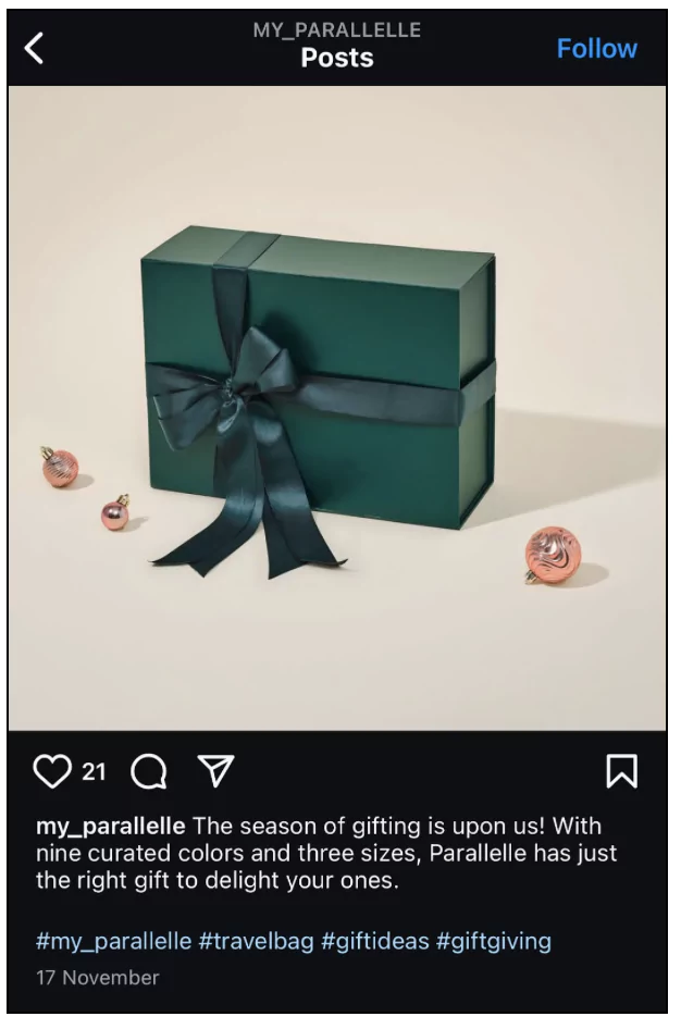 Hashtags on eCommerce products on Instagram
