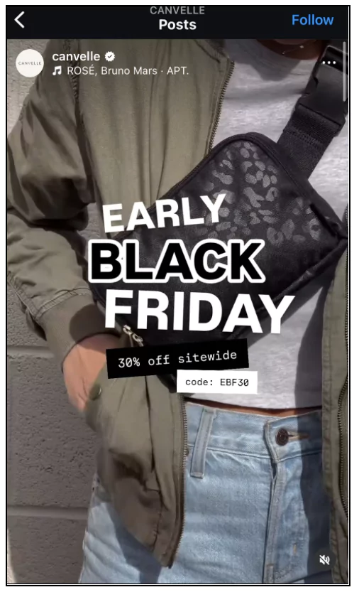 Seasonal promotions on Instagram