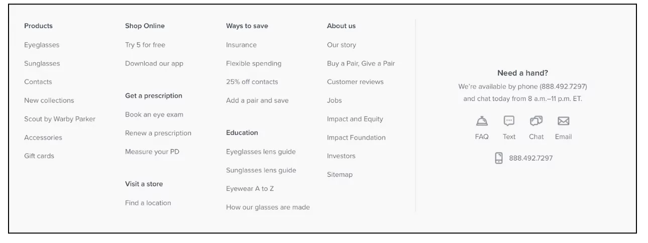 FAQ in footer in eCommerce websites | ecommerce faq questions and answers | ecommerce faqs | faq ecommerce example | faq page ecommerce